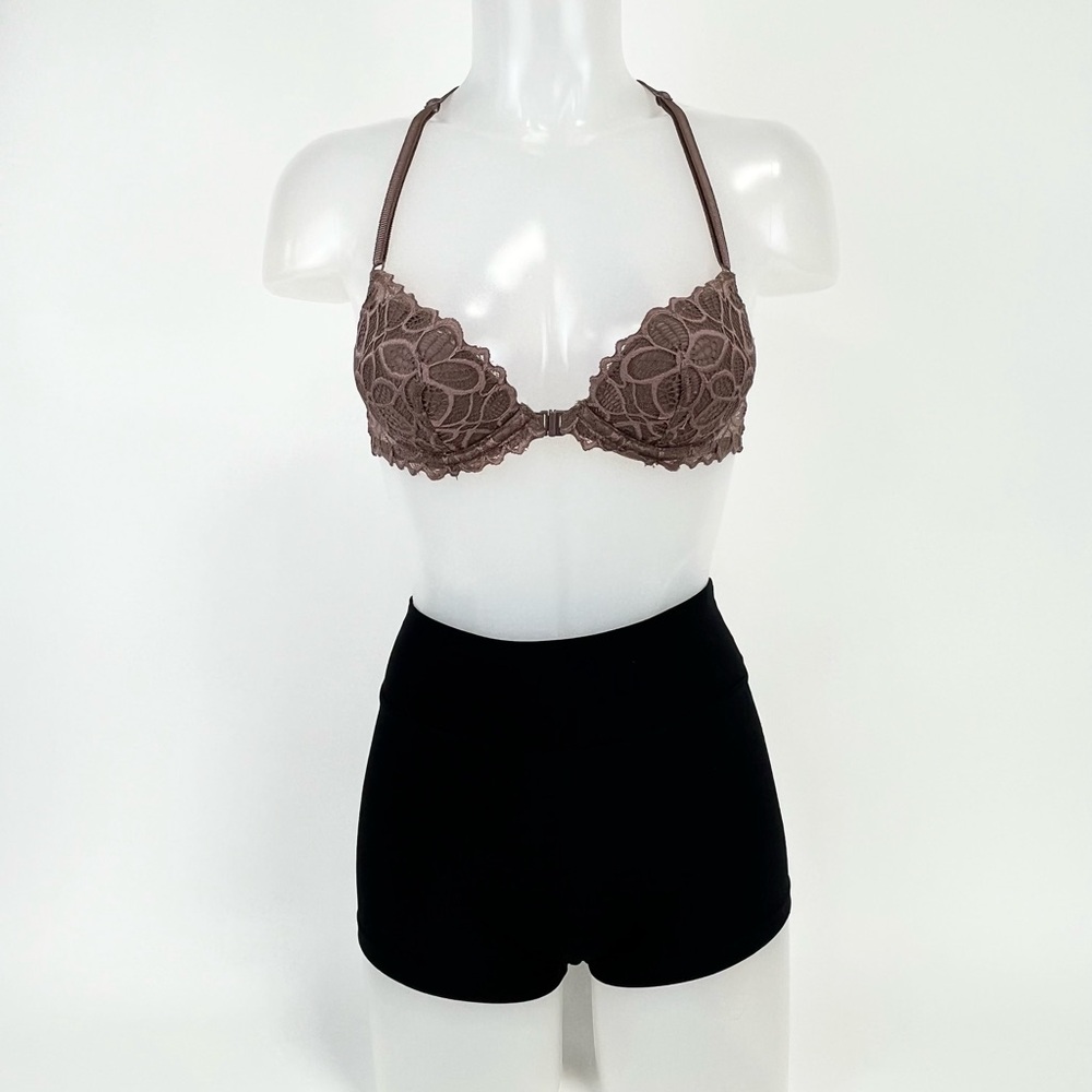 Victoria's Secret PINK Brown Lace Racerback Bralette Top